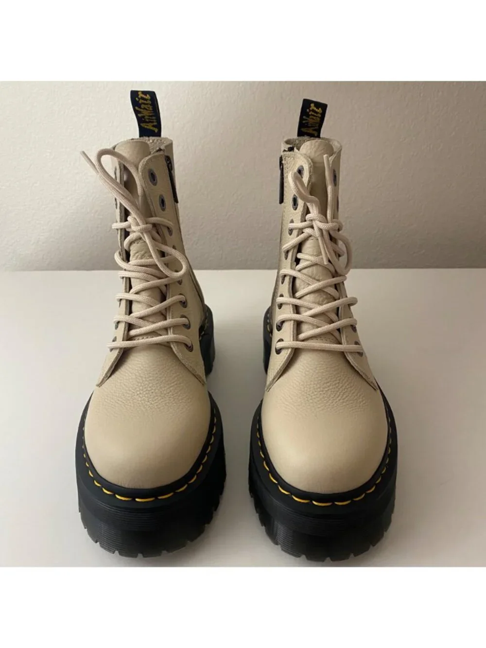 New Dr. Martens Jadon III Boots Shoes Platform Beige